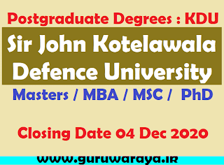 Postgraduate Degrees : KDU