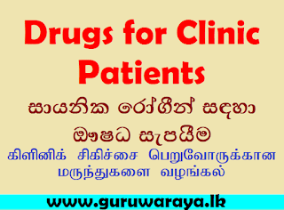 Medicines for Clinic Patients ( Via Post)