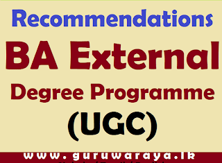 Recommendation for BA External Degree Programme (UGC)