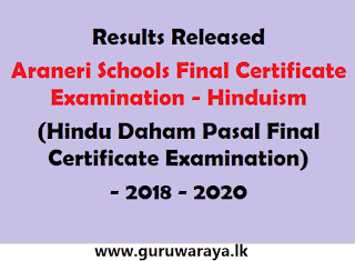 Results Released : Hindu Daham Pasal Final Certificate Examination) - 2018 - 2020