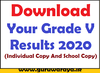 Download Your Grade V Result Sheet 2020 (Individual Copy and School Copy)