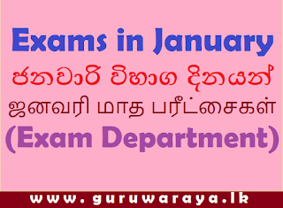Exams in January 2021 (Exam Department)