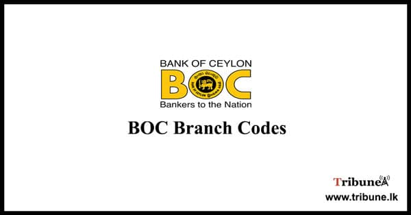 boc branch codes