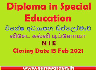 Diploma in Special Education : NIE