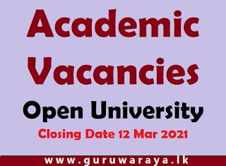 Academic Vacancies : Open University